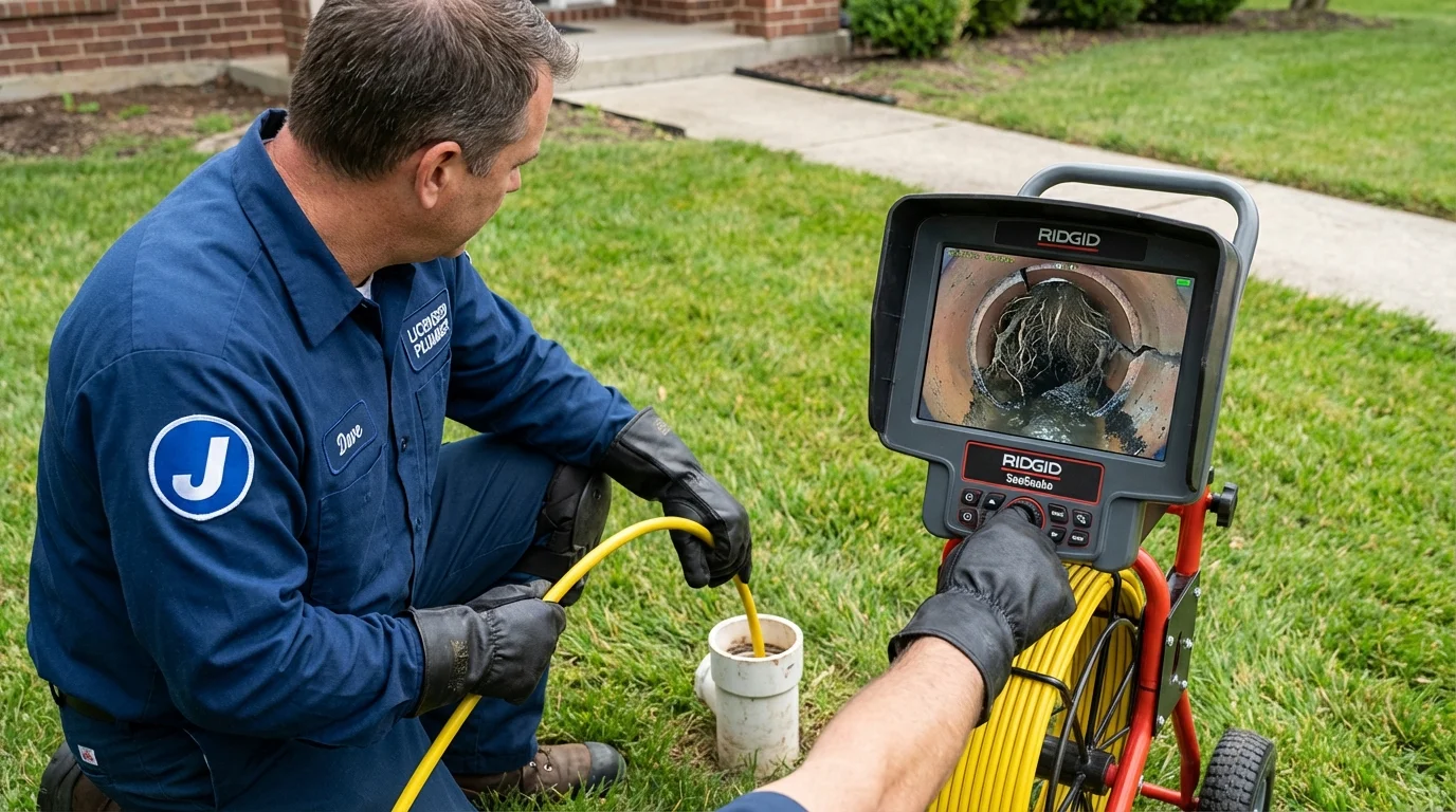Sewer camera inspection being performed by Johns Plumbing LLC in Melrose